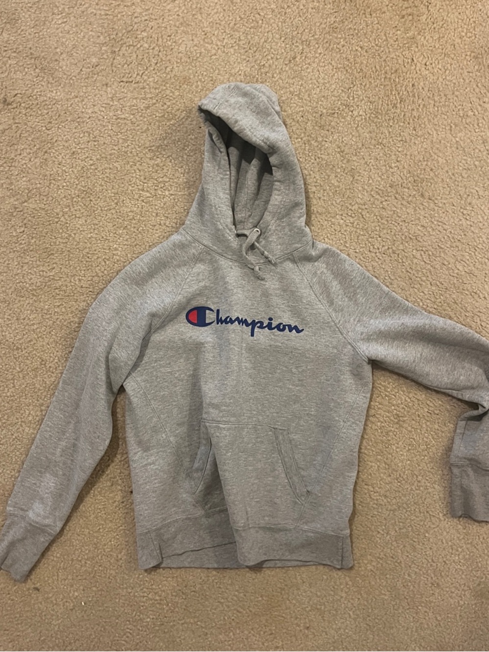 Champion Heather Gray Logo Pullover Hoodie